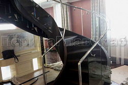 Стеклянные перила для винтовых лестниц в Омске. Готовые проекты ПерилаГлавСнаб - фото 10