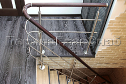 Перила и ограждения из нержавейки и дерева в Омске. Готовые проекты ПерилаГлавСнаб - фото 3