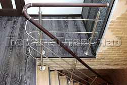 Ограждения из нержавеющей стали с тремя ригелями в Омске. Готовые проекты ПерилаГлавСнаб - фото 1