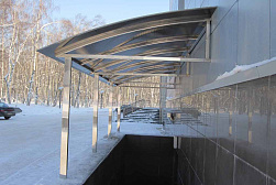 Козырьки и навесы на металлокаркасе в Омске. Готовые проекты ПерилаГлавСнаб - фото 20