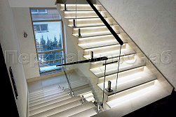 Ограждения лестничных маршей в Омске. Готовые проекты ПерилаГлавСнаб - фото 1