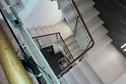 Стеклянные перила для колодезных лестниц в Омске. Готовые проекты ПерилаГлавСнаб - фото 2