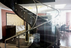 Стеклянные перила для винтовых лестниц в Омске. Готовые проекты ПерилаГлавСнаб - фото 9