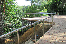 Ограждения и перила без ригелей из нержавеющей стали (без заполнения) в Омске. Готовые проекты ПерилаГлавСнаб - фото 8 Ограждения и перила без ригелей из нержавеющей стали (без заполнения) в Омске. Готовые проекты ПерилаГлавСнаб - фото 8