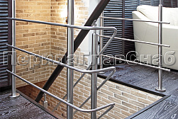 Перила и ограждения из нержавейки и дерева в Омске. Готовые проекты ПерилаГлавСнаб - фото 4