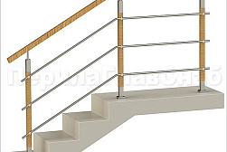 Перила и ограждения из нержавейки и дерева в Омске. Готовые проекты ПерилаГлавСнаб - фото 30