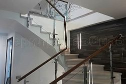 Стеклянные перила для винтовых лестниц в Омске. Готовые проекты ПерилаГлавСнаб - фото 11