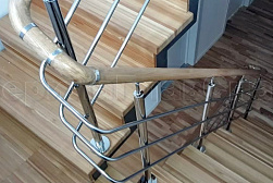 Перила и ограждения из нержавейки и дерева в Омске. Готовые проекты ПерилаГлавСнаб - фото 6