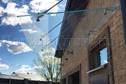 Стеклянные козырьки на вантах в Омске. Готовые проекты ПерилаГлавСнаб - фото 16