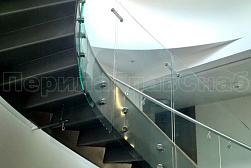 Стеклянные перила для винтовых лестниц в Омске. Готовые проекты ПерилаГлавСнаб - фото 8
