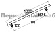 Готовый пристенный поручень с двумя держателями, длина 1000 мм (AISI 304) k730-10