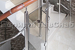 Перила и ограждения из нержавейки и дерева в Омске. Готовые проекты ПерилаГлавСнаб - фото 29