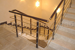 Перила и ограждения из нержавейки и дерева в Омске. Готовые проекты ПерилаГлавСнаб - фото 8