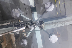 Стеклянные козырьки на спайдерах в Омске. Готовые проекты ПерилаГлавСнаб - фото 8