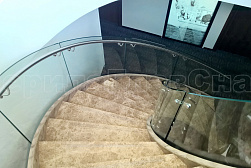 Стеклянные перила для лестниц в Омске. Готовые проекты ПерилаГлавСнаб - фото 8